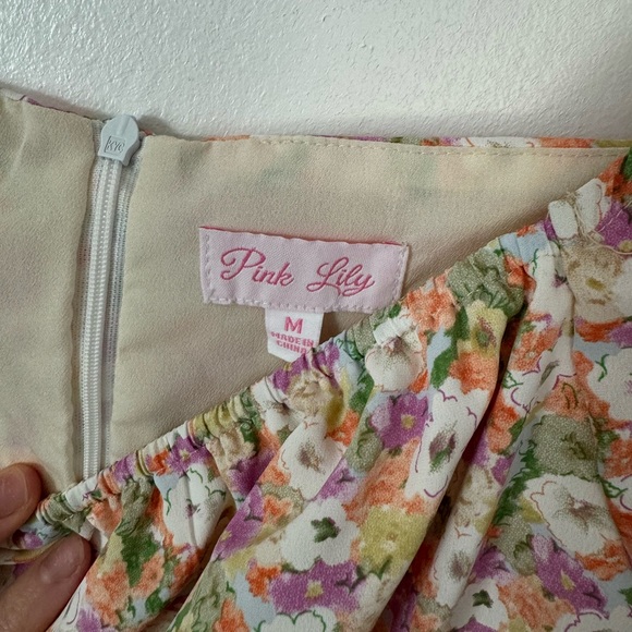 Pink Lily Floral Short Sleeve Mini Dress - Picture 5 of 7